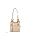 Prada Dangle Mini Leather Top Handle In Powder