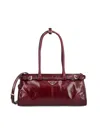 Prada Bordeaux Calf Leather Handbag With Adjustable Shoulder Strap In Purple