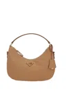Prada Light Brown Leather Shoulder Bag In Brown