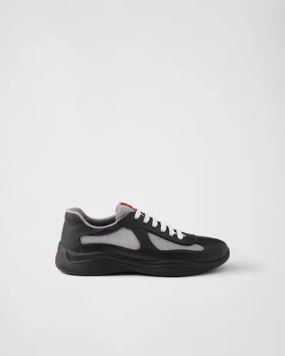 Prada Recycled Polyester-blend Sneakers In Black