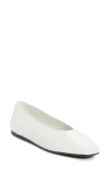 Prada Leather Ballet Flats In White