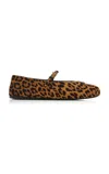 Prada Ballerina Leather Flats In Animal