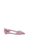 Prada Satin Ballerinas With Cut-out Design And Pointed Toe In Confetto
