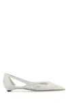 Prada Leather Ballerinas With Cut-out Design And Pointed Toe