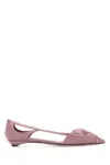 Prada Satin Ballerinas With Cut-out Design And Pointed Toe
