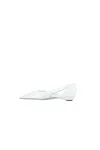 Prada Leather Ballerinas With Cut-out Design And Pointed Toe In Bianco