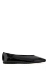 Prada Black Leather Ballerinas In Black