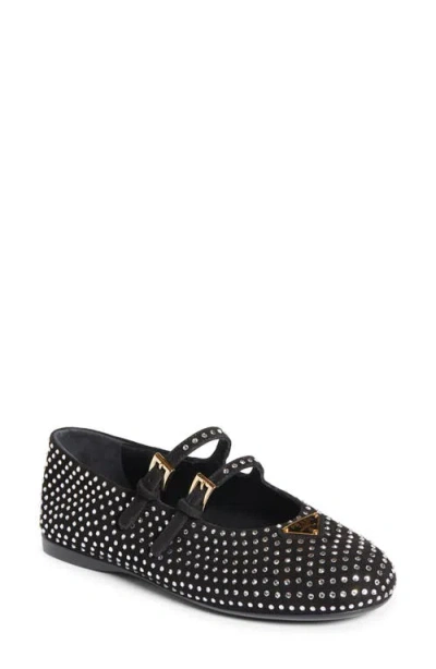 PRADA PRADA BALLERINE CRYSTAL MARY JANE FLAT