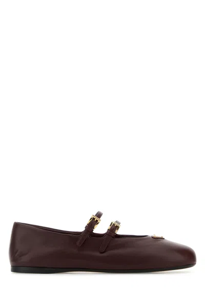 Prada Ballerine In Nappa Cioccolato  Donna