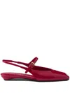 Prada Patent Leather Slingback Flats In Red