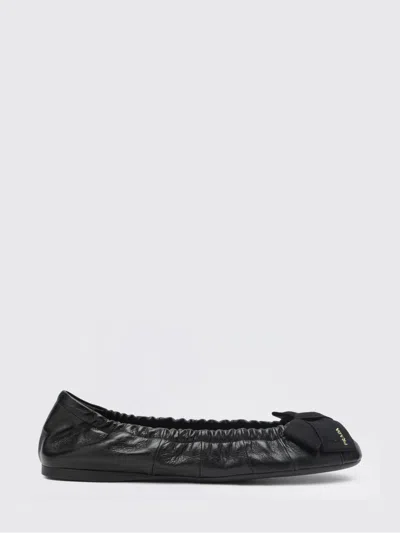 Prada Women Black Leather Ballet Flats, 3.5 Luxury Ballet Flats For Women Darveys