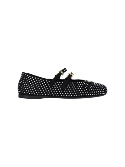 PRADA BALLET FLATS WITH RHINESTONES