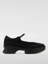 Prada Wavy Mesh Platform Ballerina Shoes In Black