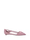 Prada Satin Ballerinas With Cut-out Design And Pointed Toe