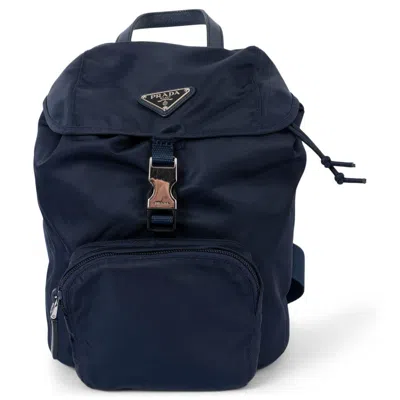 Pre-owned Prada Baltico Blue Nylon Vela Small Backpack Bag