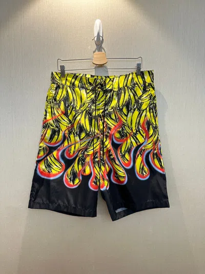 Pre-owned Prada Banana Flame Shorts In Multicolor