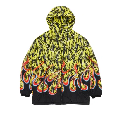 Pre-owned Prada Bananas And Flames Padded Jacket | Yellow | Men's Size S