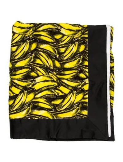 Pre-owned Prada Bananas Tessuto Trim Beach Towel & Carry Pouch Set In Yellow