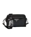 Prada Re-nylon And Brushed Leather Shoulder Bag In Black
