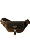 Prada Men Two-tone Re-nylon And Suede Belt Bag