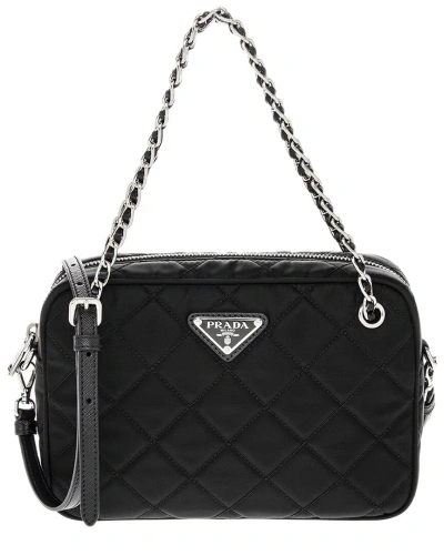 Prada Bandoliera Nylon Shoulder Bag In Black