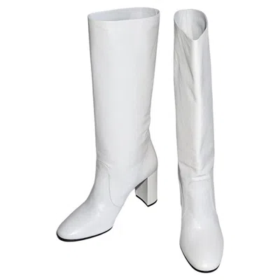 Pre-owned Prada Barbarella Style White Boots! Very Rare Org Price €1850 Size 39.5