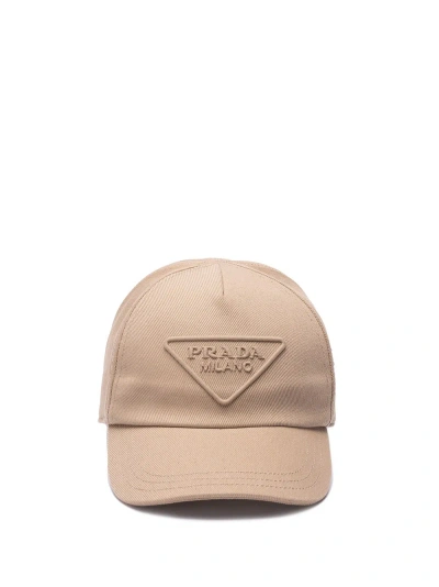 Prada Baseball Cap In Beige