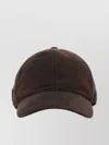 Prada Baseball Cap Cotton Curved Brim In Brown