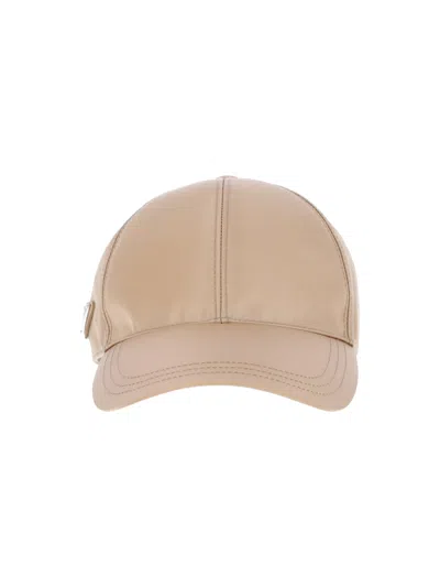 Prada Baseball Cap Logo In Beige