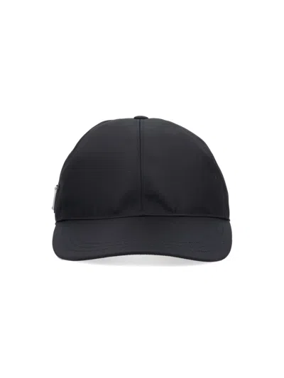 Prada Baseball Cap Logo In Black