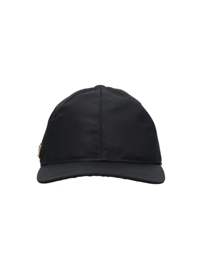 Prada Baseball Cap Logo In Black