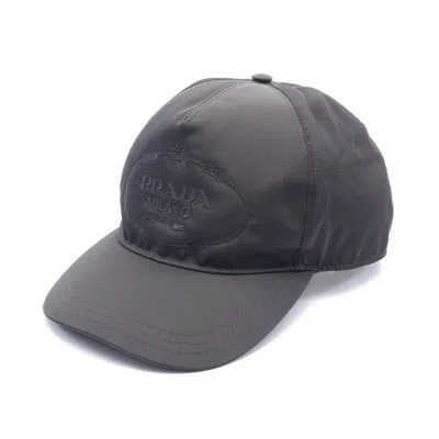 Prada Baseball Cap Logo Embroidery Polyamide In Black