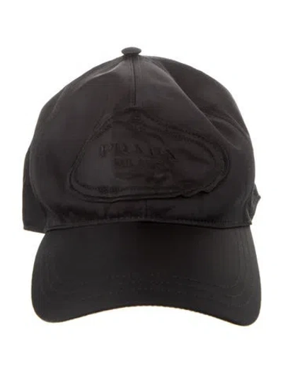 Pre-owned Prada Baseball Cap With Embroidery In Black