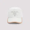 Prada Baseball Hat With Adjustable Strap And Contrast Trim In White