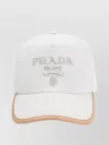 Prada Baseball Hat With Adjustable Strap And Contrast Trim
