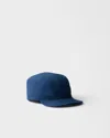Prada Lettering-embroidered Baseball Cap In Blue