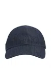Prada Denim Cap Baseball Curved Brim In Blue
