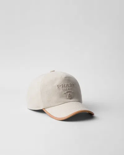 PRADA BASEBALLKAPPE AUS LEINENMISCHGEWEBE