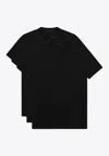 Prada Confezione Da 3 T-shirt In Jersey Di Cotone In Black