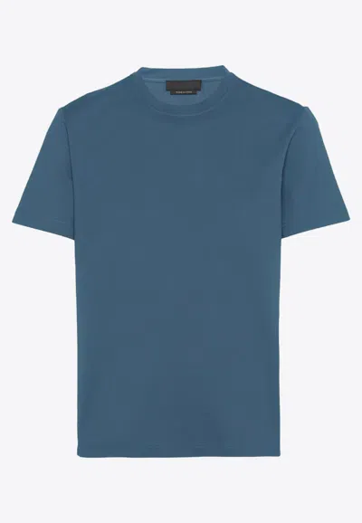 Prada Basic Crewneck T-shirt In Blue