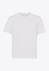 Prada Mens White Logo-embroidered Slim-fit Stretch-cotton T-shirt Xl In White