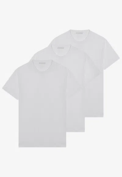 Prada Set Of Three White Cotton T-shirts Men