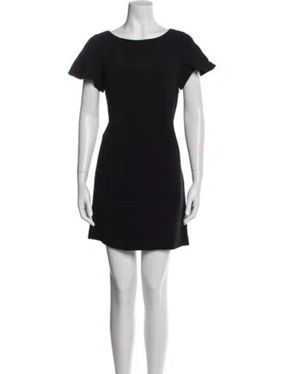 Pre-owned Prada Bateau Neckline Mini Dress In Black