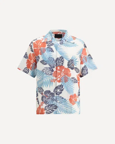 Prada Batista Ibiscus Shirt In Red+blue