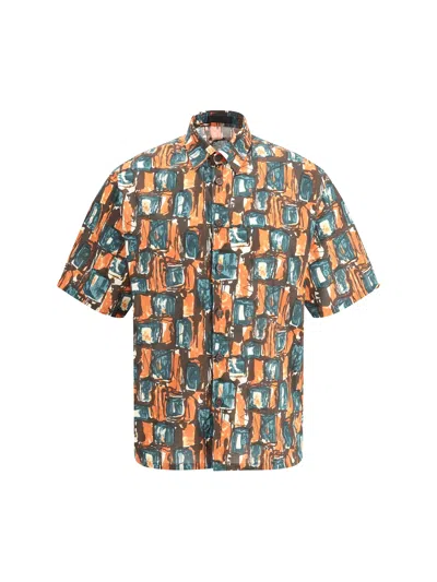 Prada Batista Squared Short Sleeve Shirt In Multicolour