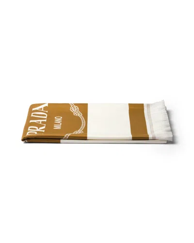 Prada Baumwoll-strandtuch In Brown