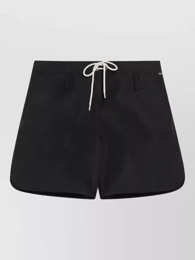 Prada Beach Shorts Back Pocket Eyelet Detail In Black