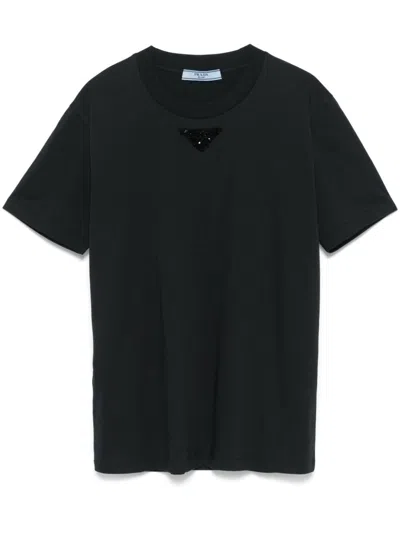 PRADA BEAD-EMBELLISHED T-SHIRT