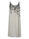 Prada Beaded-sequin Mini Dress In Gray