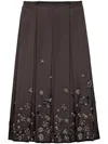 Prada Rock Aus Bestickter Seide Und Wolle In Grey